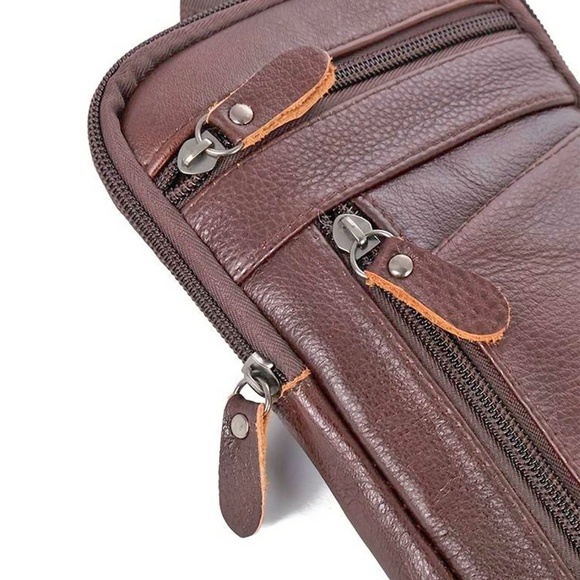 Leather Phone Bag Dk Brown - Picture 9 of 10